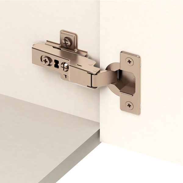 Петля Metalla 110 SM полунакладная, УО 105°, 48/6 SC + монтажная планка h=2мм под шуруп